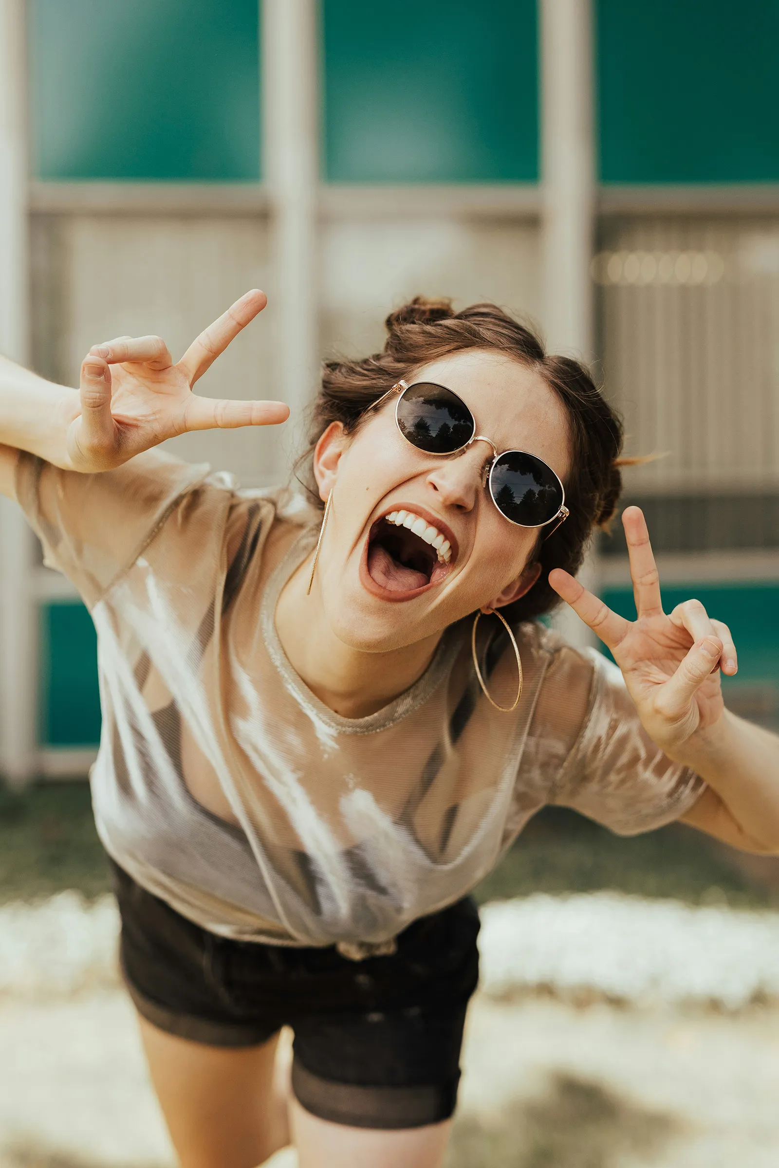 Happy girl with glasses